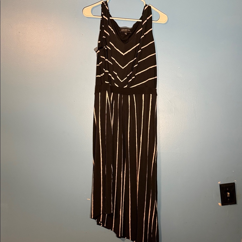 Jones New York Black and White Striped Women's Dress